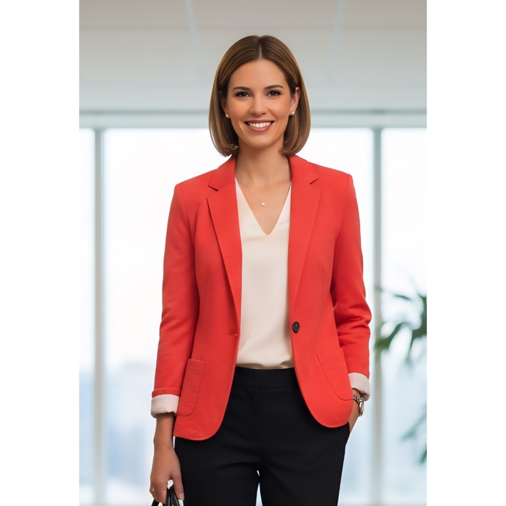 SO Knit Red Casual Blazer